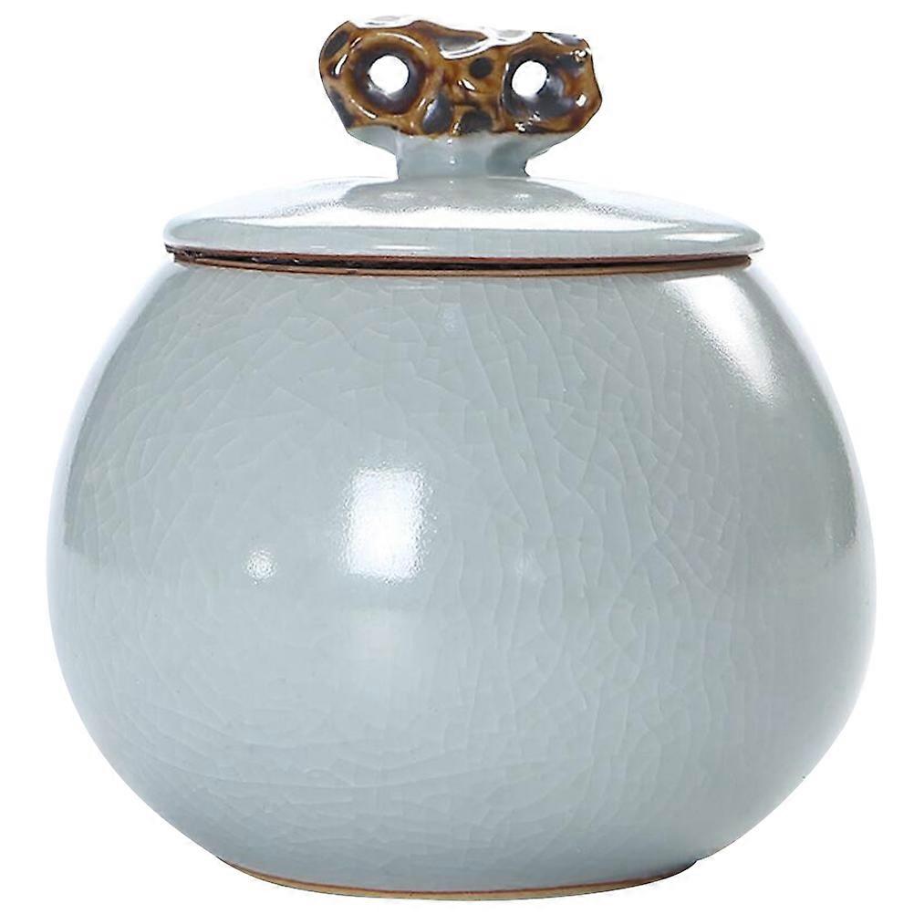 Ceramic Tea Can for Storage Use 3Pcs Creative Tea Storage Containers Light Green