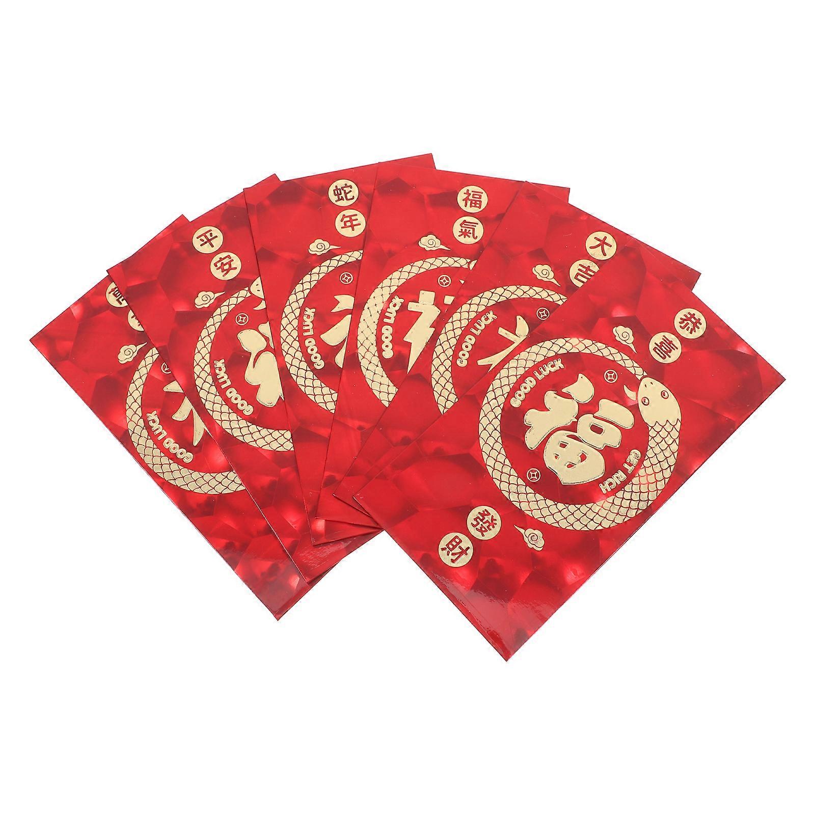 Greeting Card Envelope Chinese Red Envelopes for Party Use 6Pcs