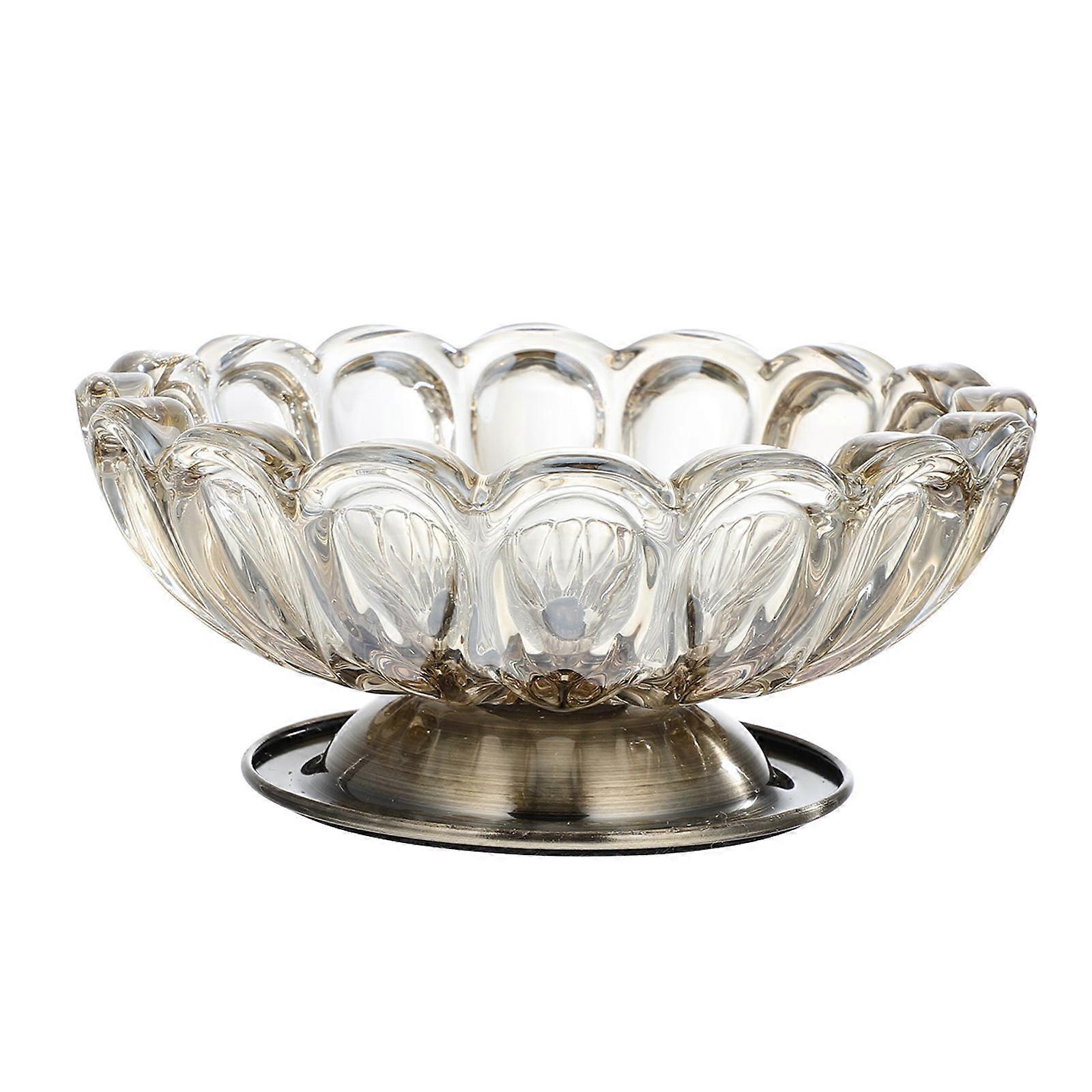 Crystal Glass Fruit Plate for Party Home Use Transparent Candy Storage Container 1Pack