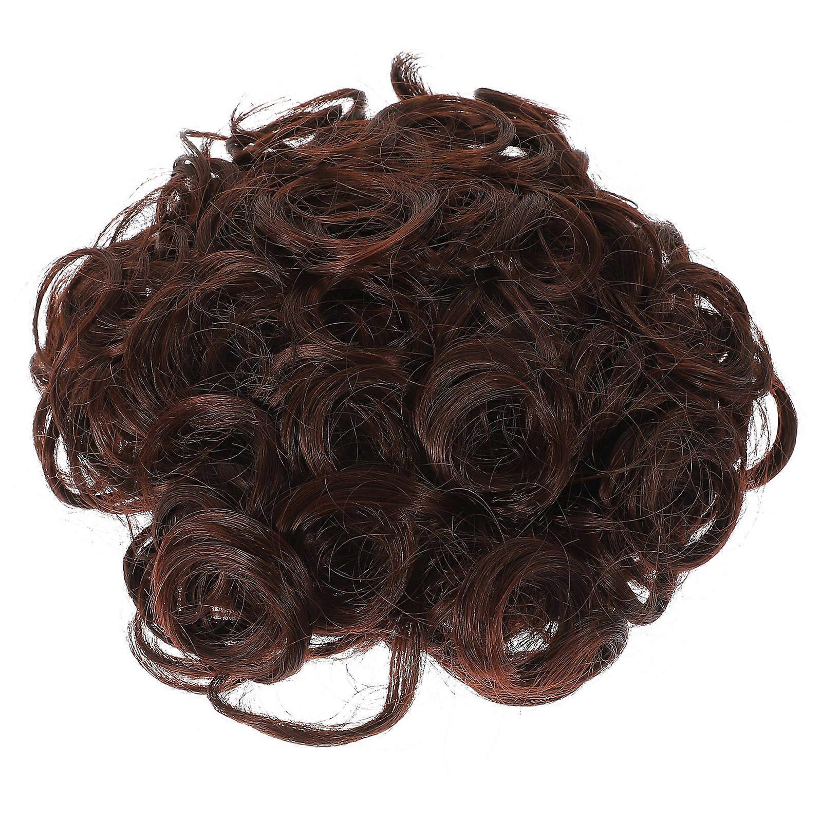 Chignons bouclés marron, 5 pièces, pour décoration