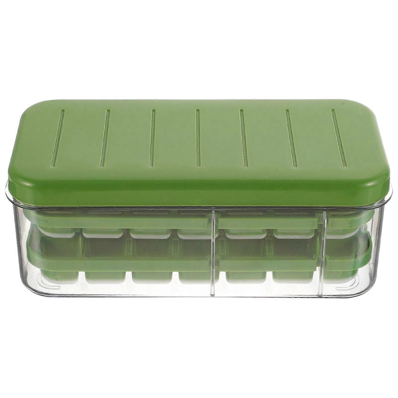 Rectangular Ice Cube Molds With Lid And Storage Bin Ideal For Outdoor Activities 4Pcs Silicone