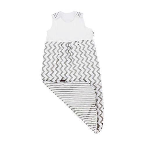 Puckdaddy Schlafsack Svea 90 cm lang 100% Baumwolle Chevron Muster in Wei� Grau