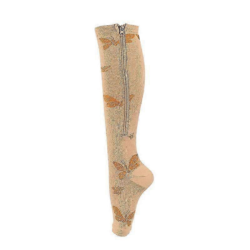 2025 1 pair Zipper Compression Socks Open Toe Compression Stocking For Men Women
