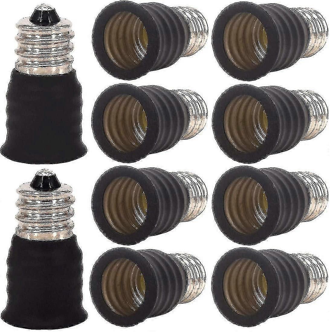 10 قطع من E12 محول E12 إلى E14 محول حامل مصباح محول E12 إلى E14 محول حامل مصباح مناسبة للمصابيح، Leds، مصابيح هالوجين الموفرة للطاقة