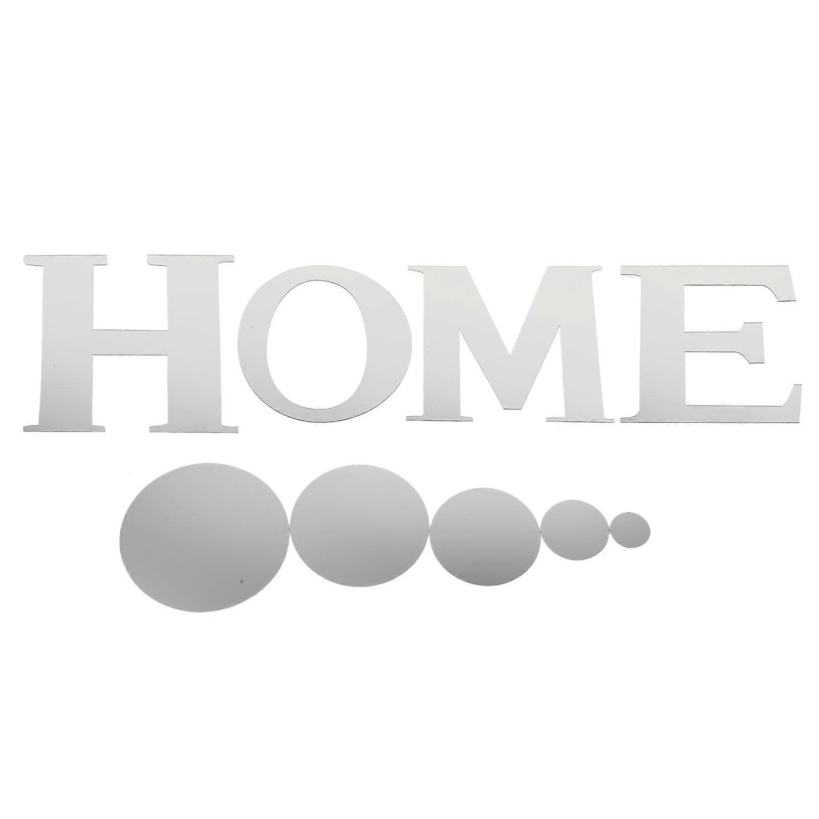 Decorative Acrylic HOME Mirror Ornaments For Classroom Window To Peel And Stick 3 Sets