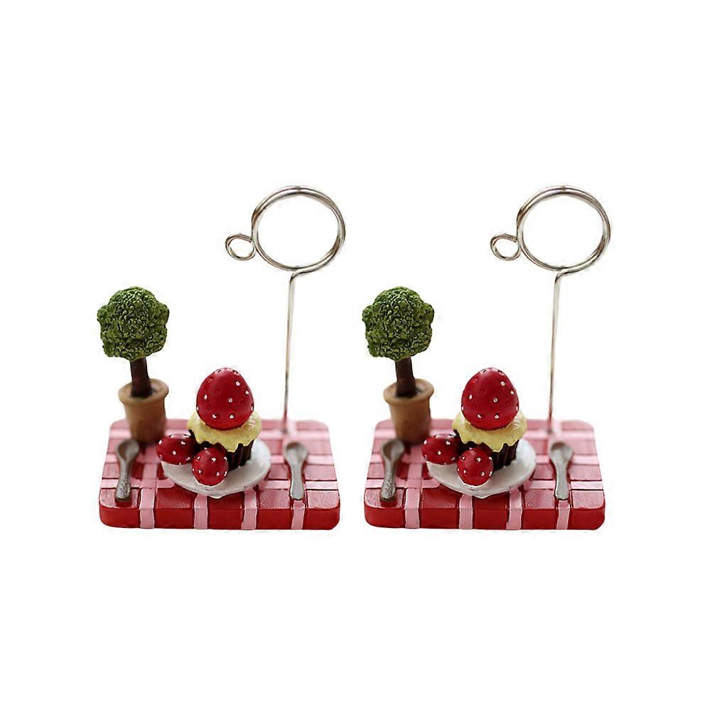 Picture Clips Mini Strawberry Note Clamp for Decoration 2Pcs Pack