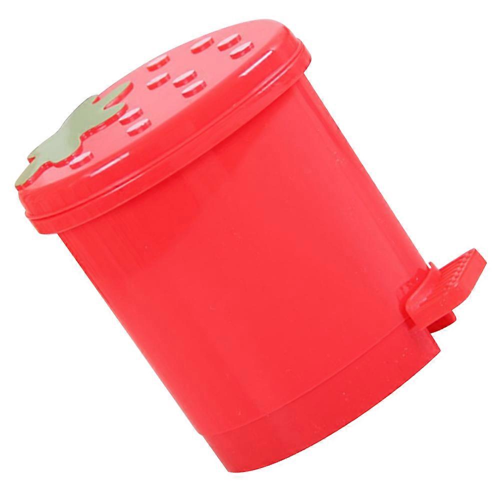 Cartoon Strawberry Trash Can Plastic Desktop Trash Can for Storage 3Pcs