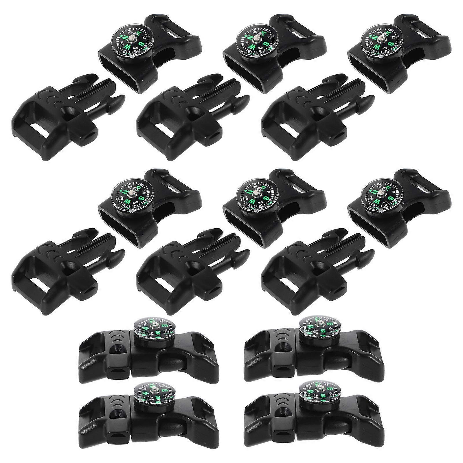 Outdoor Plastic Buckle Multi-Function Mountaineering Buckle with Whistle 20Pcs