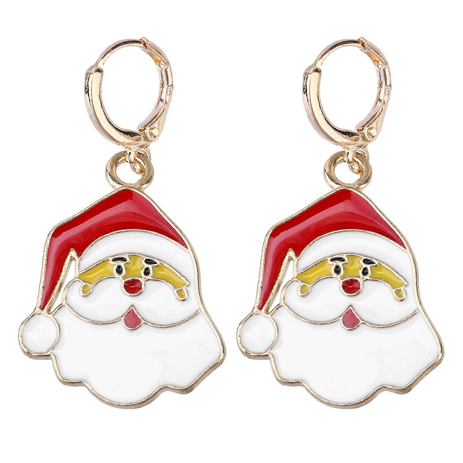 Santa Clause Dangler Earrings for Decoration 3Pairs Christmas Ear Drop