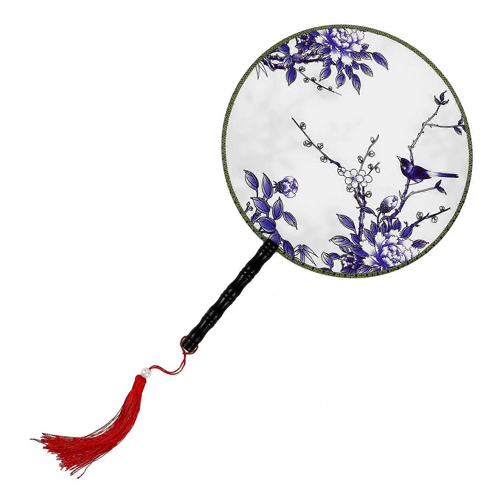 Chinese Round Dancing Fan Hand Fan for Performance 5Pcs Pack