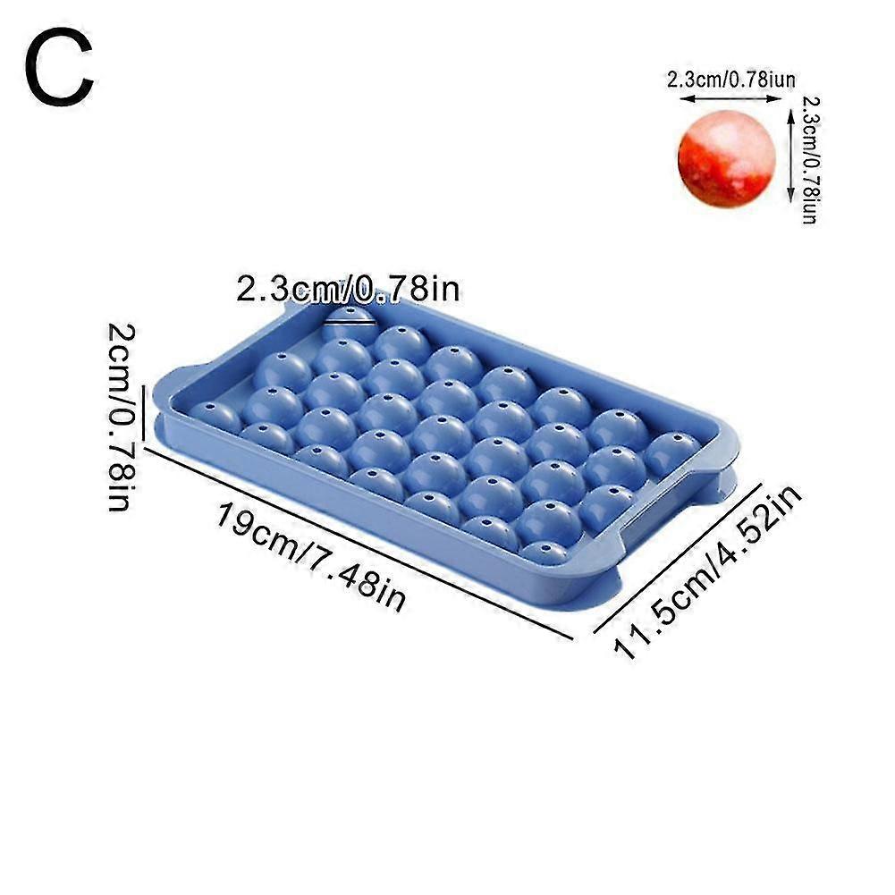 Ice Cube Tray with Lid , 33 Grids Ice Ball Maker Mould Round Easy Release