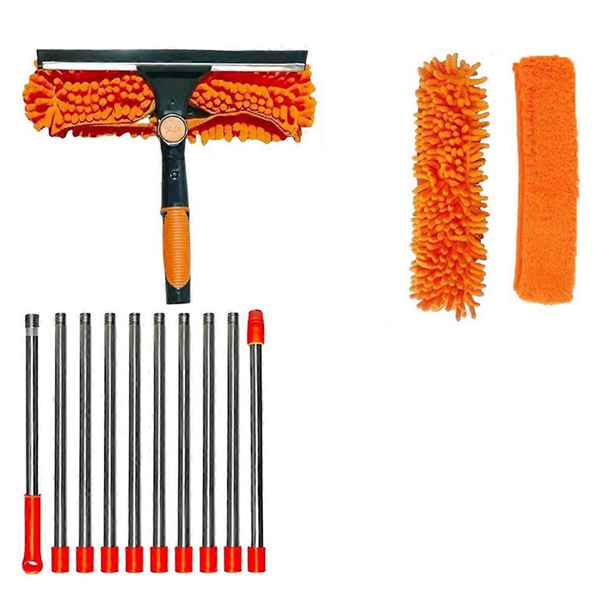 Extended Window Cleaning Kit 2-in-1 Double-Sided Glass Cleaning Mop