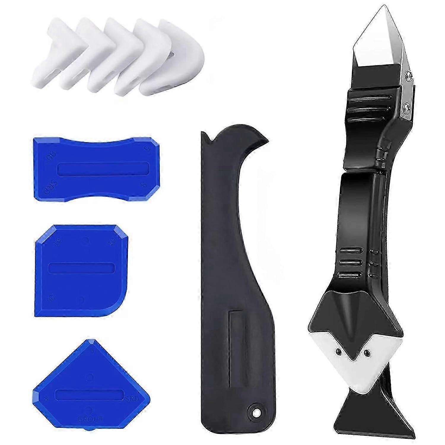 10pcs Silicone Caulking Tool Set, 3 in 1 Silicone Smoothing Grout Remover Finishing Tool, Silicone Spatula Scraper