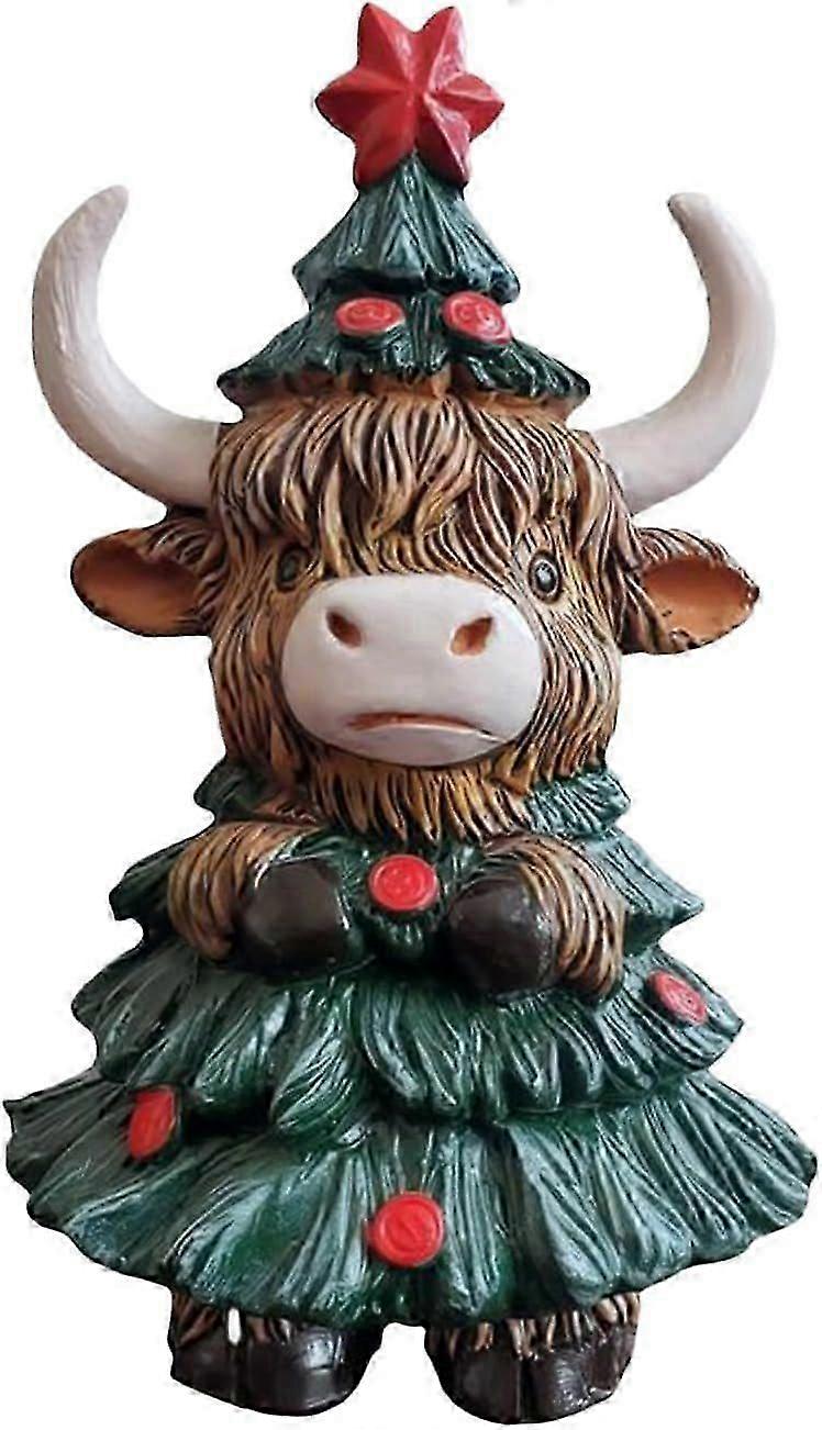 Highland Cow Figures | Highland Cattle Christmas | Scottish Resin Sculpture for Decoration of Shelf, Table, Central Table Piece, Shelf