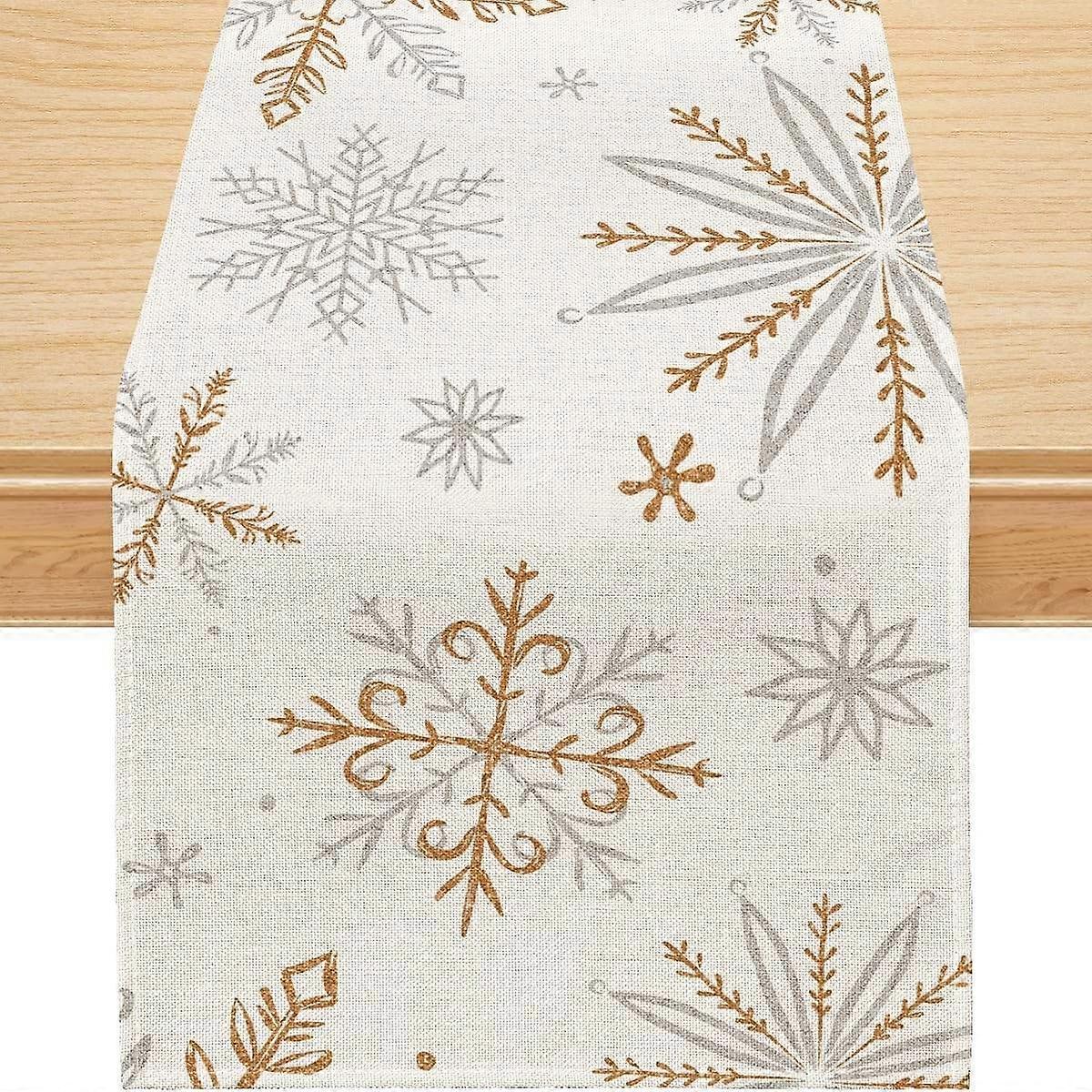 Snowflake Christmas Table Runner, White (13'' X 72'')