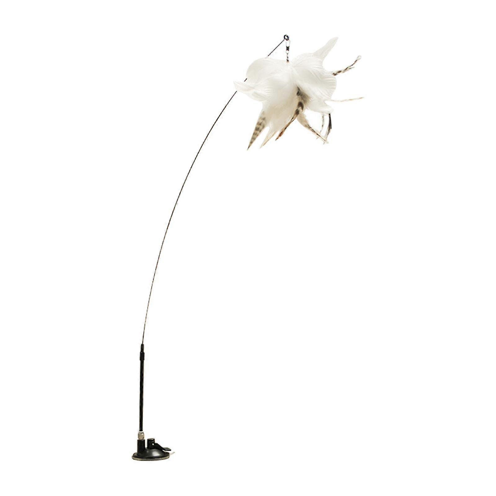 Cat Stick Toy With Feathers Strong Sucker Base IQ Improving Cat Toy For Catch