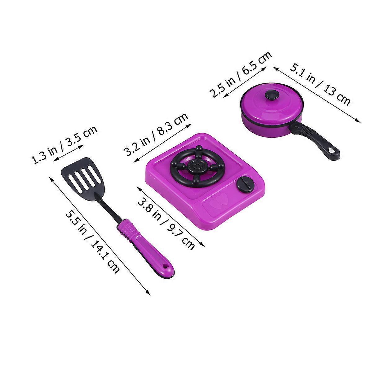 Kids Kitchen Toy 13Pcs Lifelike Simulation Tableware Set Purple