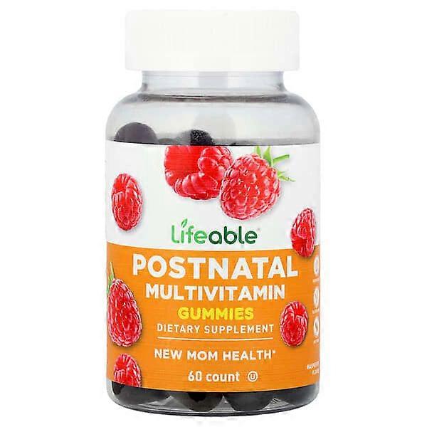 Lifeable, Postnatal Multivitamin Gummies, Raspberry, 60 Gummies