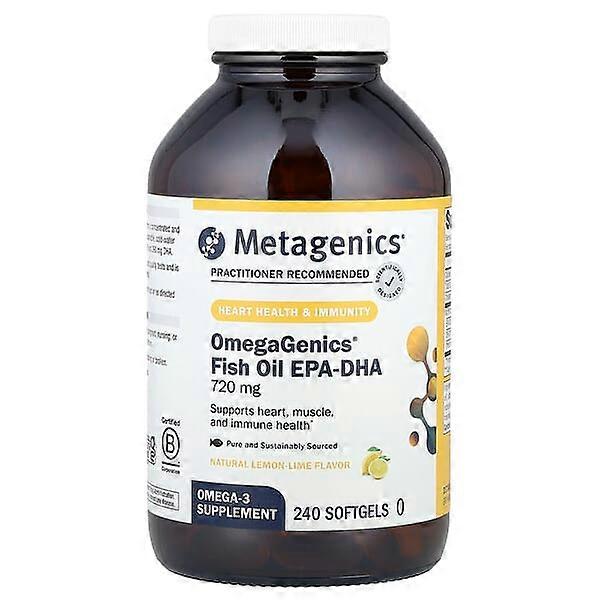 Metagenics, OmegaGenicsÃÂÃÂÃÂÃÂÃÂÃÂÃÂÃÂ®, Fish Oil EPA-DHA, Natural Lemon-Lime, 720 mg, 240 Softgels