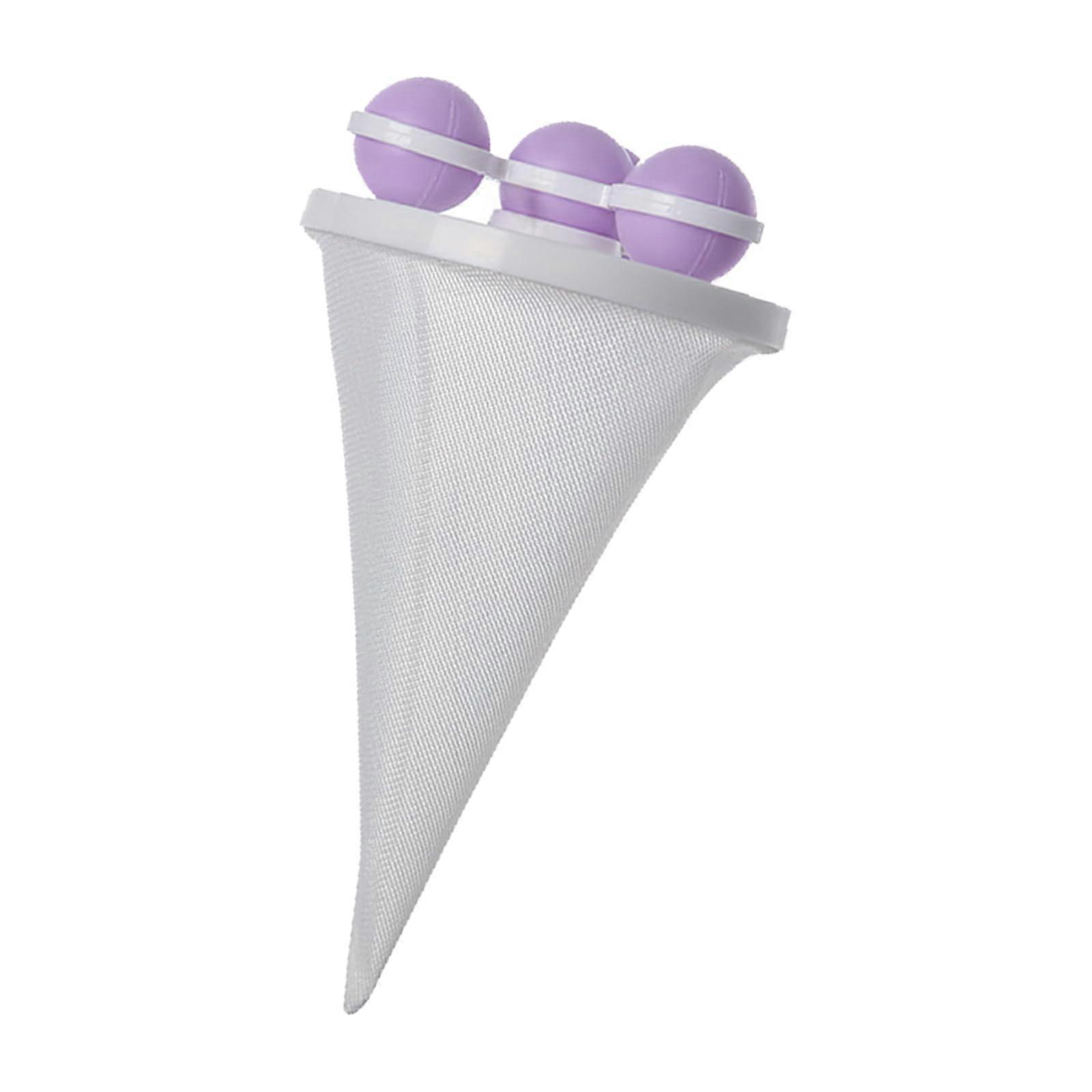 Nylon Laundry Filter Bag Pet Hair And Lint Removal, Washing Machine Floating Catcher, Universal Mesh Net Design, Purple