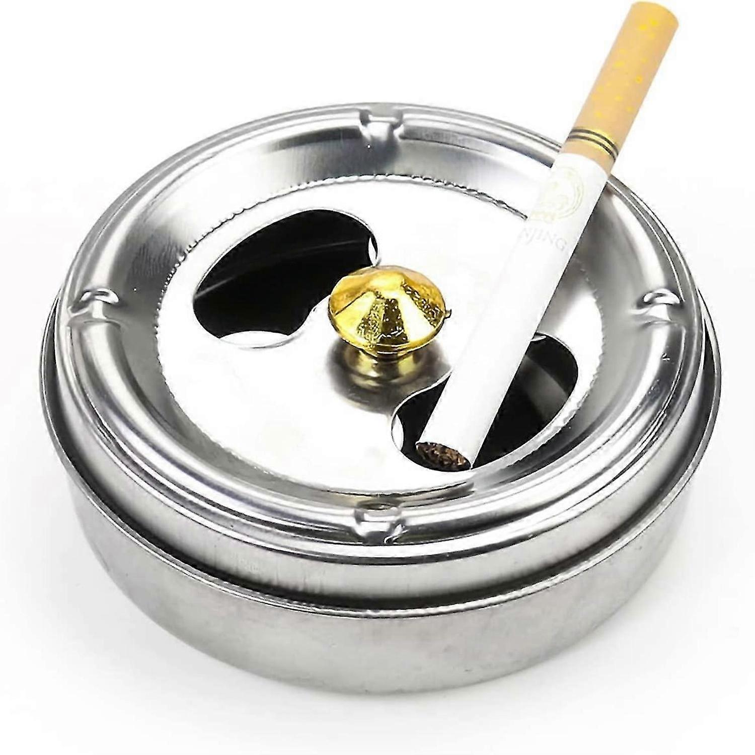 Luktsäker rökfri askkopp, askkoppar i rostfritt stål för cigaretter utomhus, förseglad vindtät askkopp med lock för uteplats, inomhus eller utomhus, hem