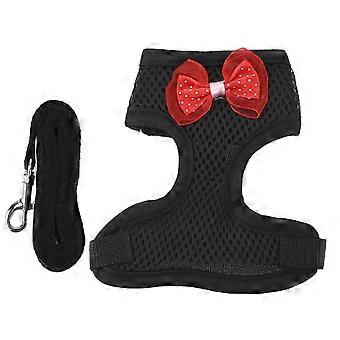 Adjustable Chicken Harness and Leash Comfortable Breathable Hen Pet Vest for Hen RoostersS Black