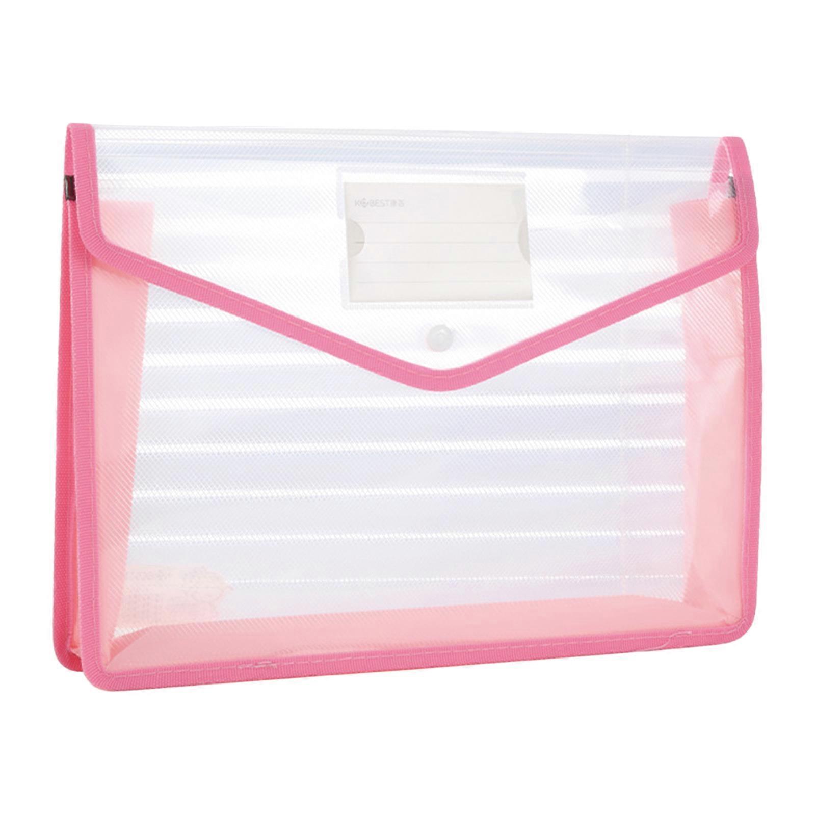 A4 Transparent Accordion File Folder With Multiple Pockets For Office Document