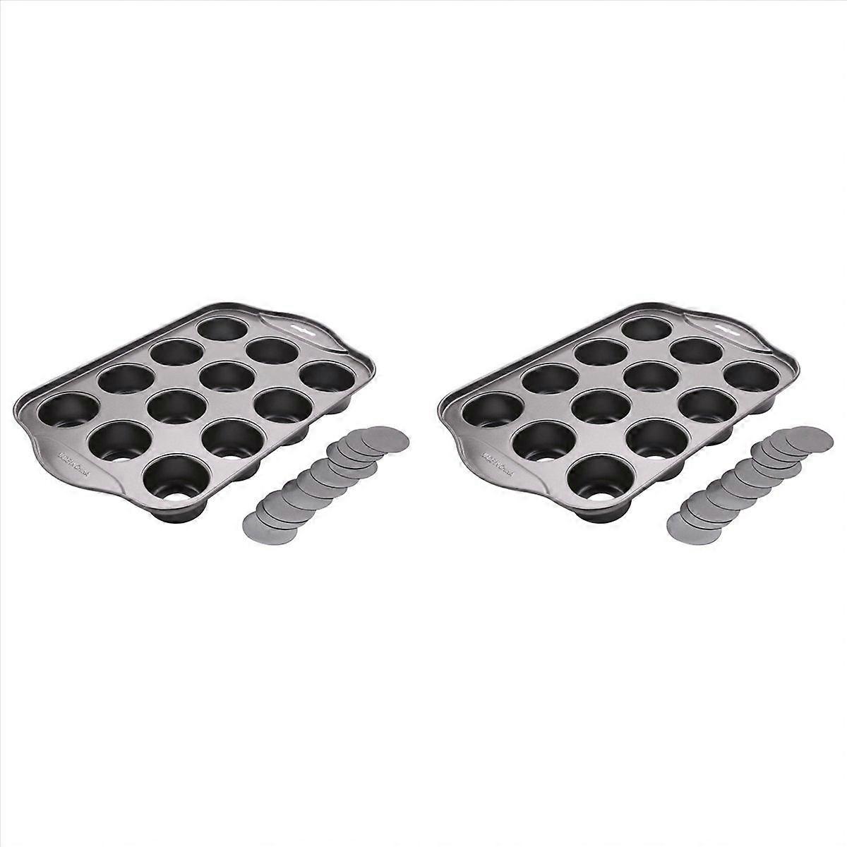 12 Cavity Mini Cheesecake Pan with 12 Pieces Removable Bottom