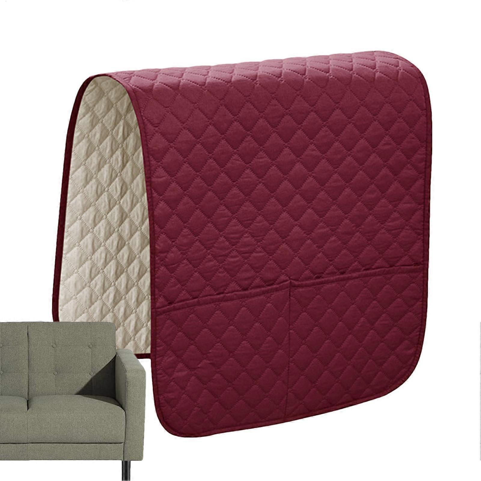 Deck Chair With Side Pockets Remote Control Holder For Reclining Wine Red Waterproof Non Slip Multipurpose