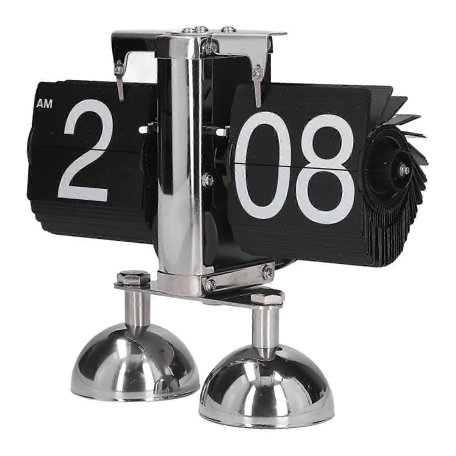 Flip Clock Quartz Movement High Accuracy Retro Style Stainless Steel Simple Operation Quartz Clock 25-26s