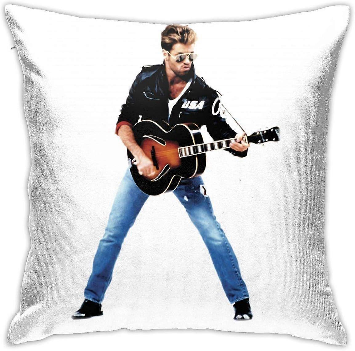 n1390 جورج مايكل مربع رمي وسادة كيس طباعة غطاء وسادة أريكة ديكور غرفة نوم المنزل 18 بوصة × 18 بوصة ، 45 سم × 45 سم -TB4390 hnj1390