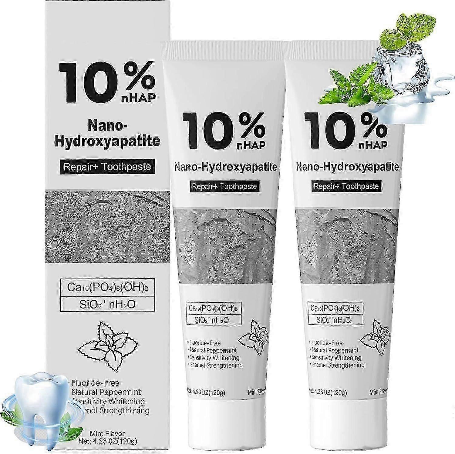 suitable for Hydroxyapatite Toothpaste for Enamel Protection and Tooth Strengthening, Fluoride-Free Toothpaste for Sensitive Teeth, Gentle Mint, Fresh