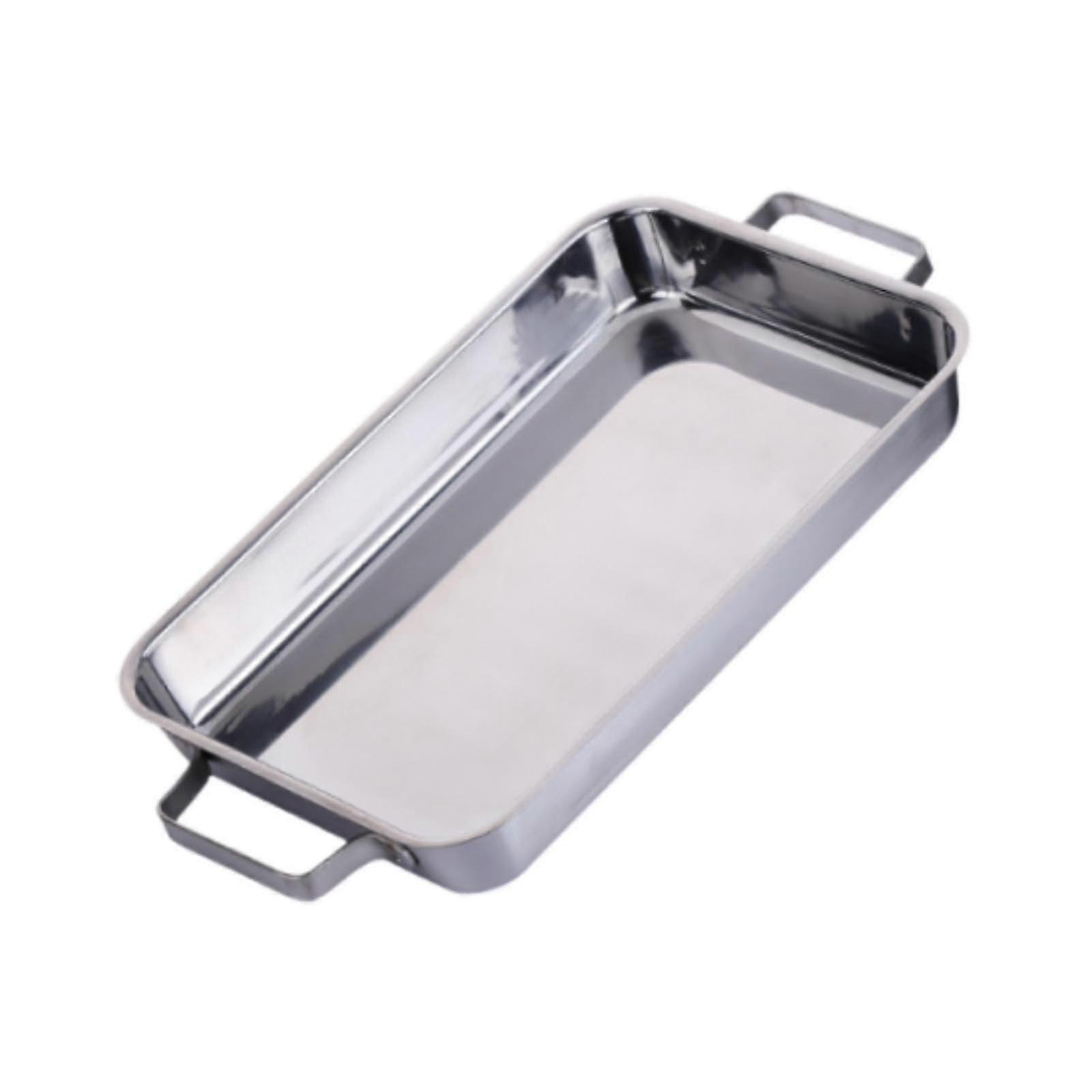 Stekepanne i rustfritt stål med håndtak matserveringsfat for fisk