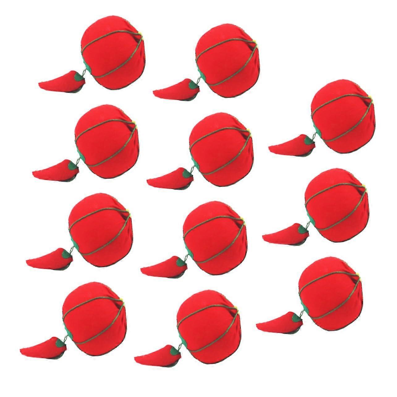 Tomato Shaped Pin Cushion 10pc Set, 5cm Size, Soft PP Cotton Material, Sewing DIY Craft Tool For Home And Travel Use