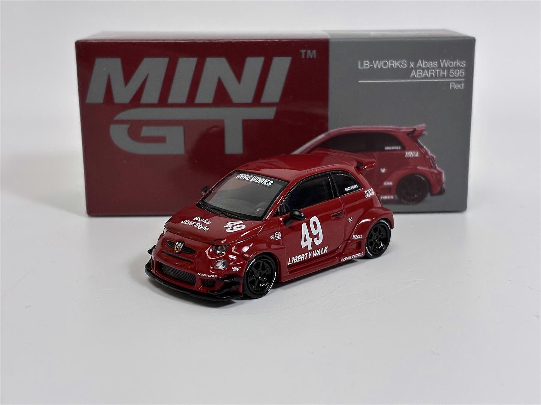 LB Works Abas Works Abarth 595 Red LHD 1:64 Scale Mini GT MGT00963L