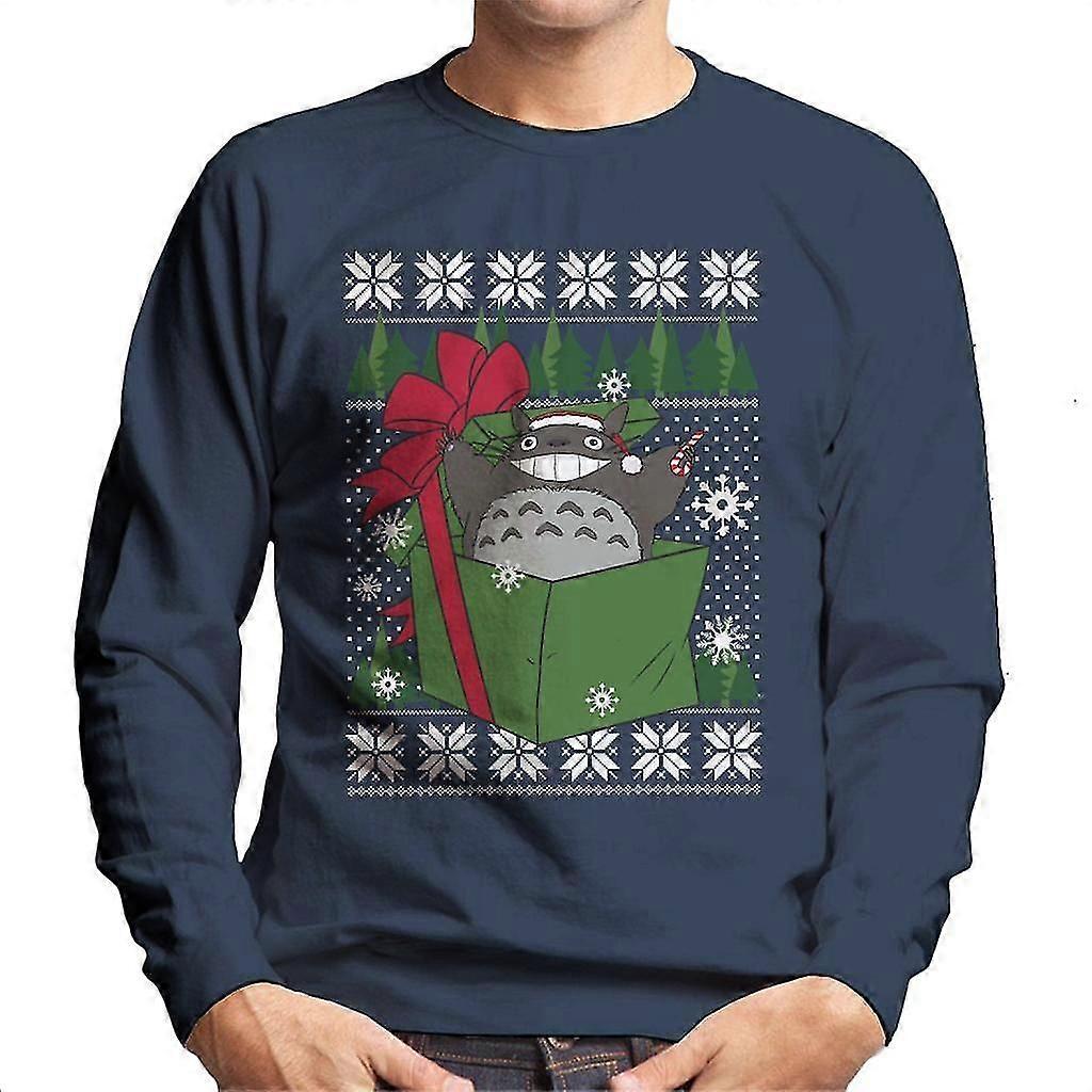 Totoro In A Box Studio Ghibli Christmas Knit Pattern Men's Sweatshirt @BUGU
