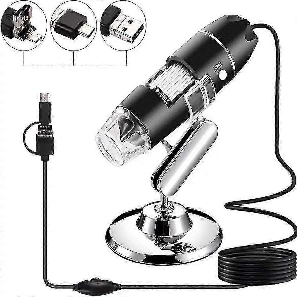 1600X Magnifier HD Image Sensor 3 in 1 USB Digital Microscope with 8 LED & Professional Stand