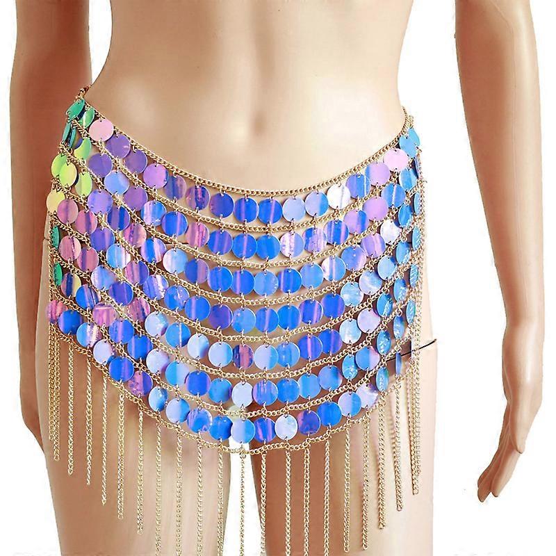 Festival Carnival Sequin Body Chain  Sexy Fringe Bikini Chain Skirts Rave Outfit
