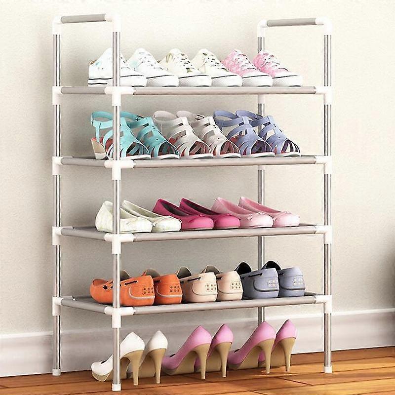 Multi Layer Shoe Rack Plastic Stackable Breathable Strong Compression Capability Shoe Storage Rack