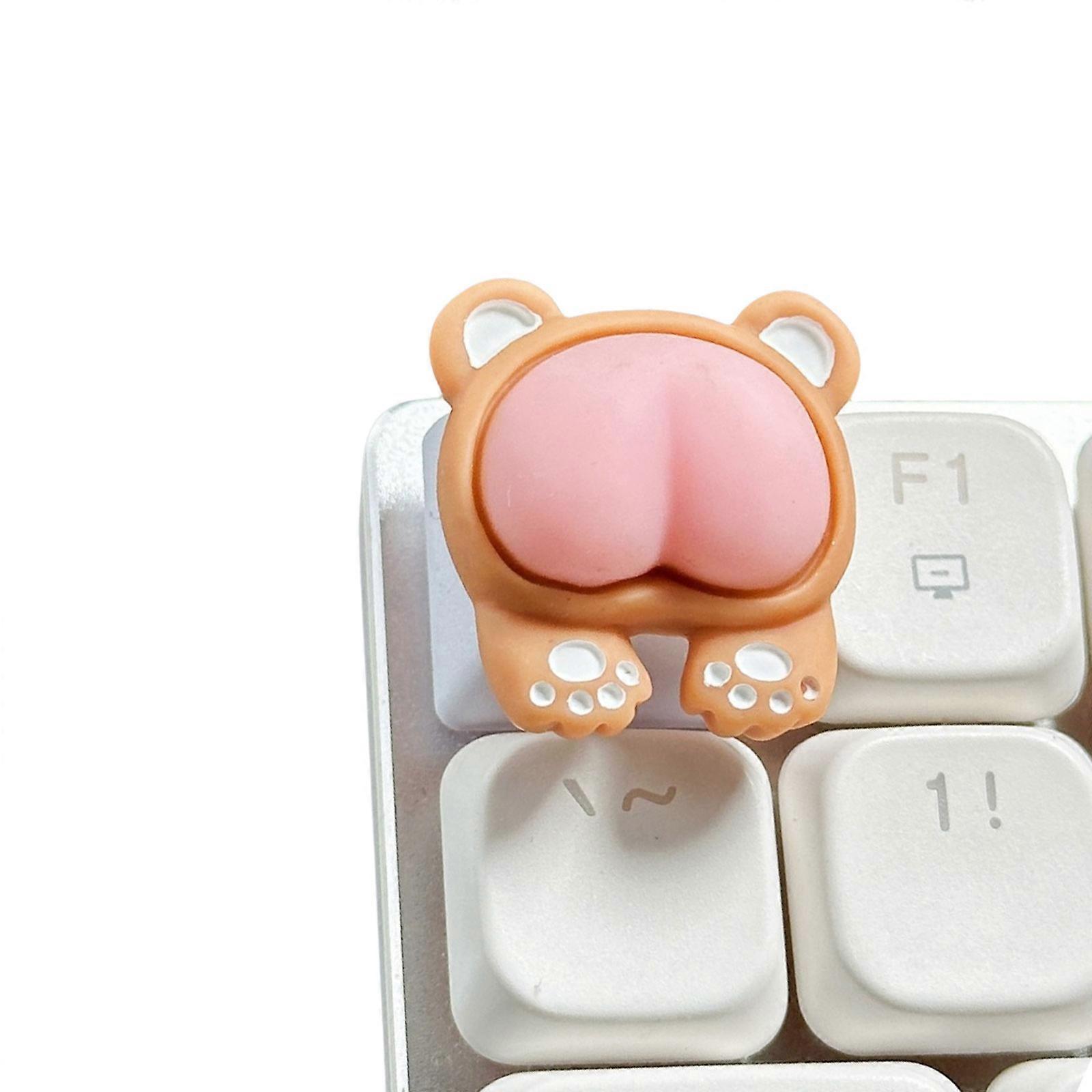3D Keycap Mechanical Keyboards Pink Piggy Rabbit Cats Bear Butt Original Customizeds Keycap for Keyboards Accessory Multicolor