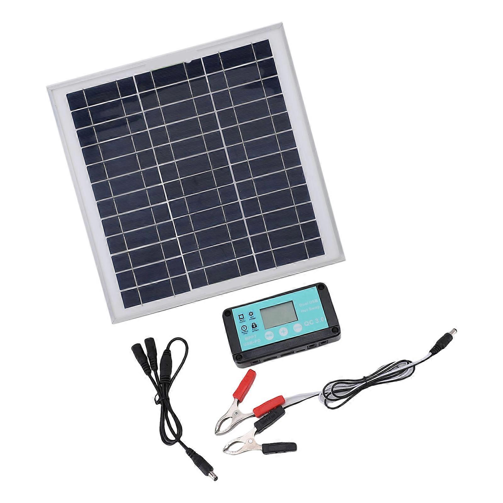 Solar Panel Intelligent Fast Charging Controller Solar Panel Kits Solar Panel Intelligent Regulator for Home/Outdoor Multicolor