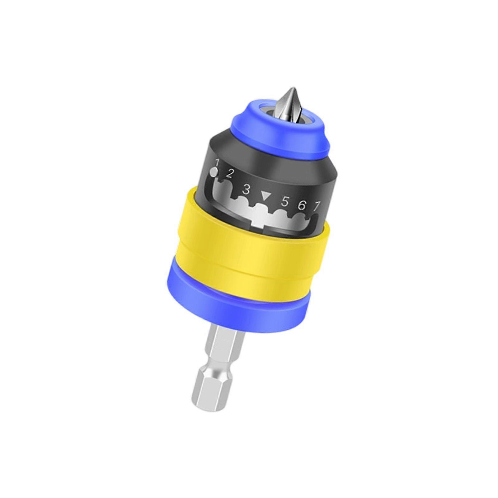 Accuracy Plasterboard Screw Guide With Magnetic Toss And Automatic Close Mechanism For Power Tool Safety  Yellow and blue