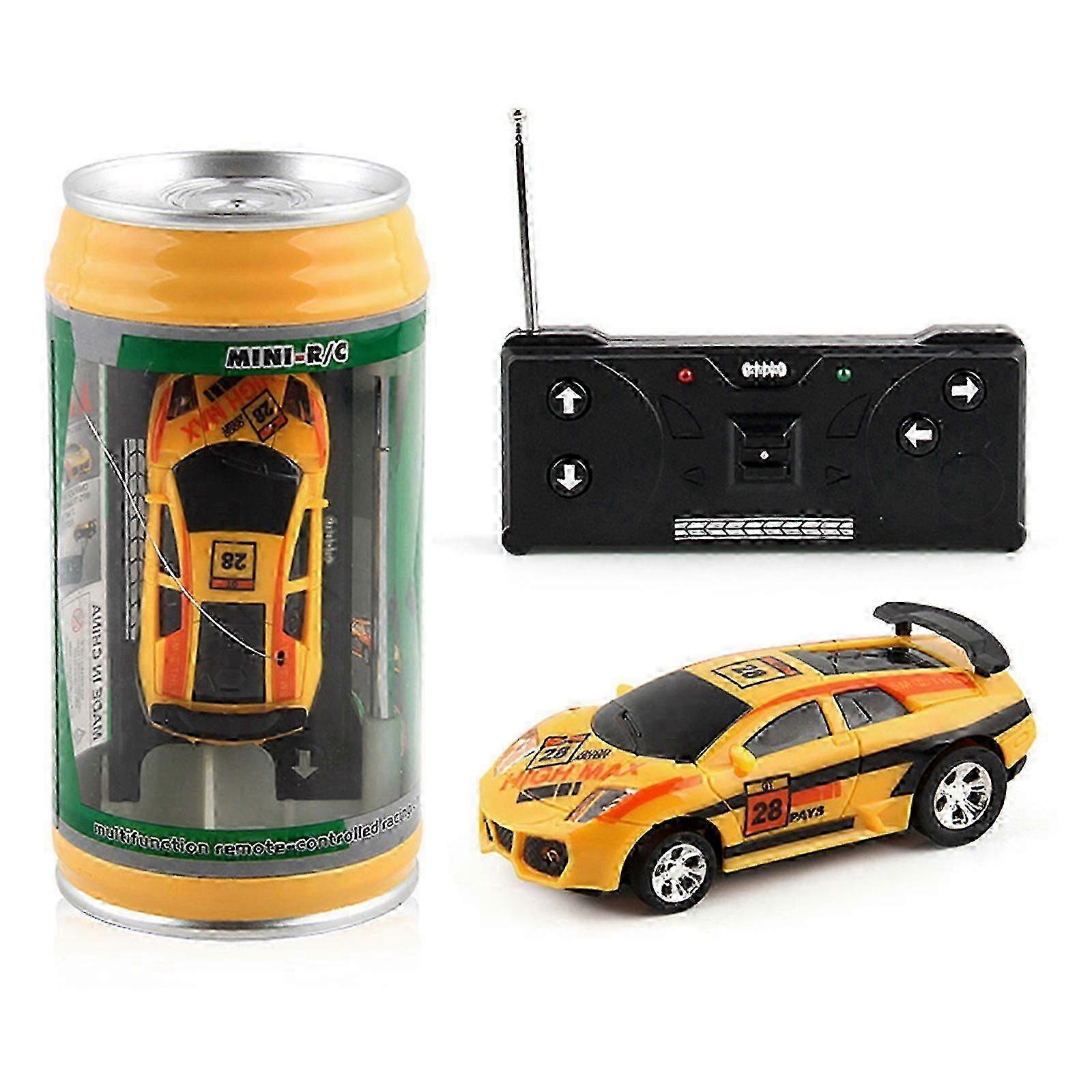 Battery Operated 1:45 Mini RC Car in Can Shape - LED Lights, Random Frequency 2025