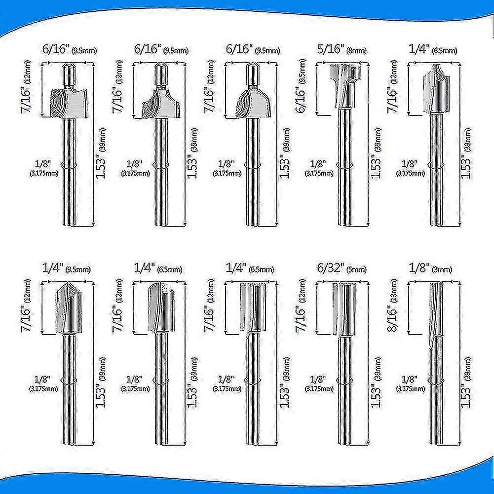 Engraving bit set for Dremel - 20Pc HSS carbide router bits