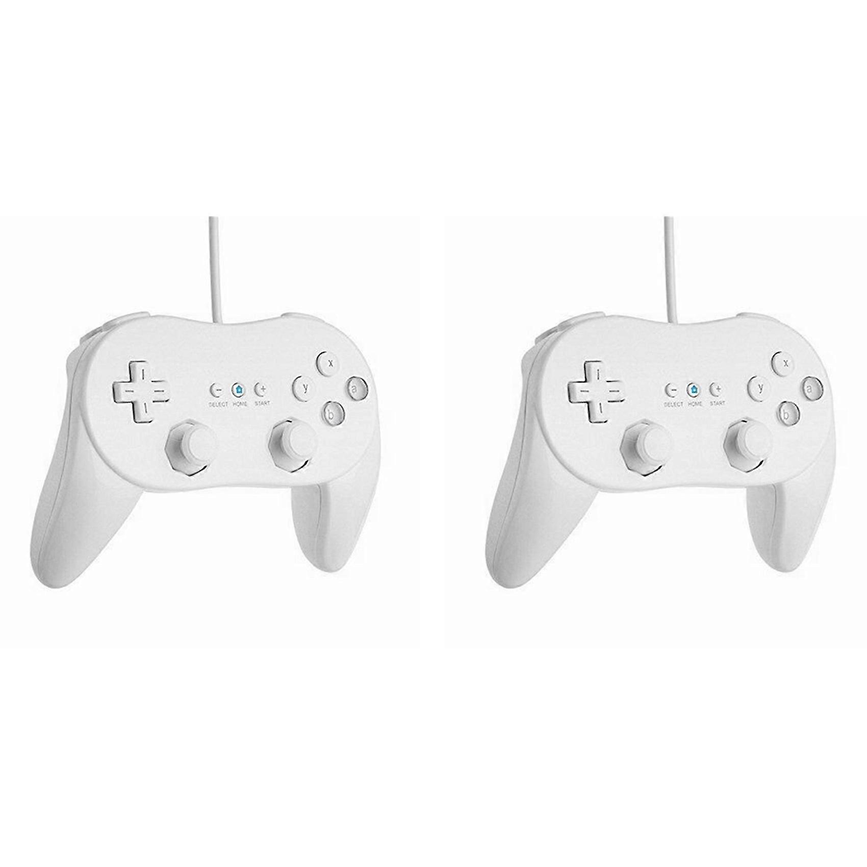 2X Game Pad Controller Console Joypad for Nintendo Wii Second Generation Wired Game Controller Gaming Remote Pad-White