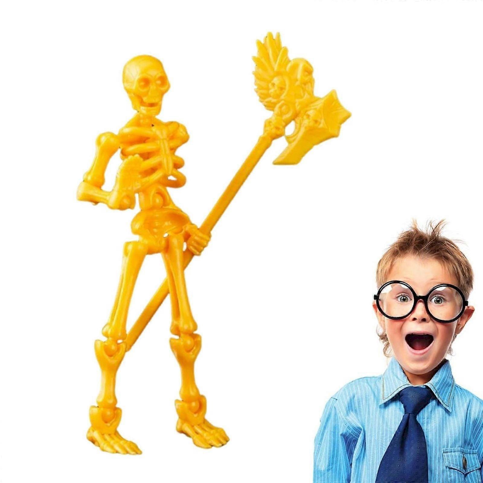 Movable Skeleton Action Figures with Joints, Compatible with Halloween Decor, Small Holiday Skeleton Dolls for Unique Decoration