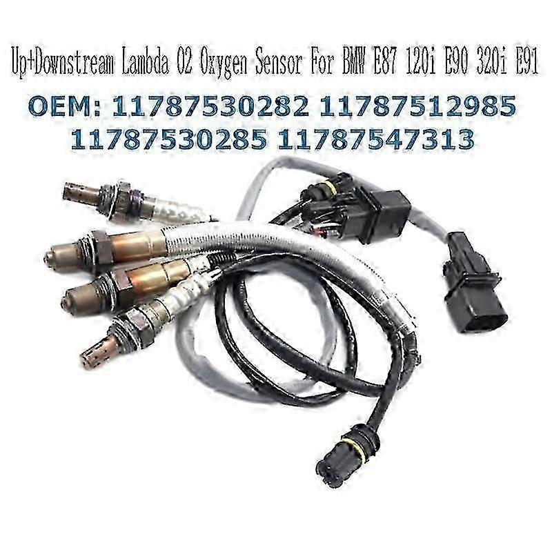 4Pcs Up+Downstream O2 Oxygen Sensor for E87 120i E90 320i E91 11787530282 11787512985 11787530285 11