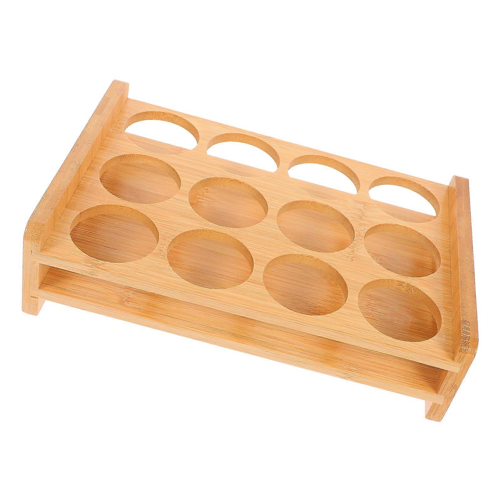 Bamboo Holder with Multiple Compartments for Convenient Storage and Organization Light Brown