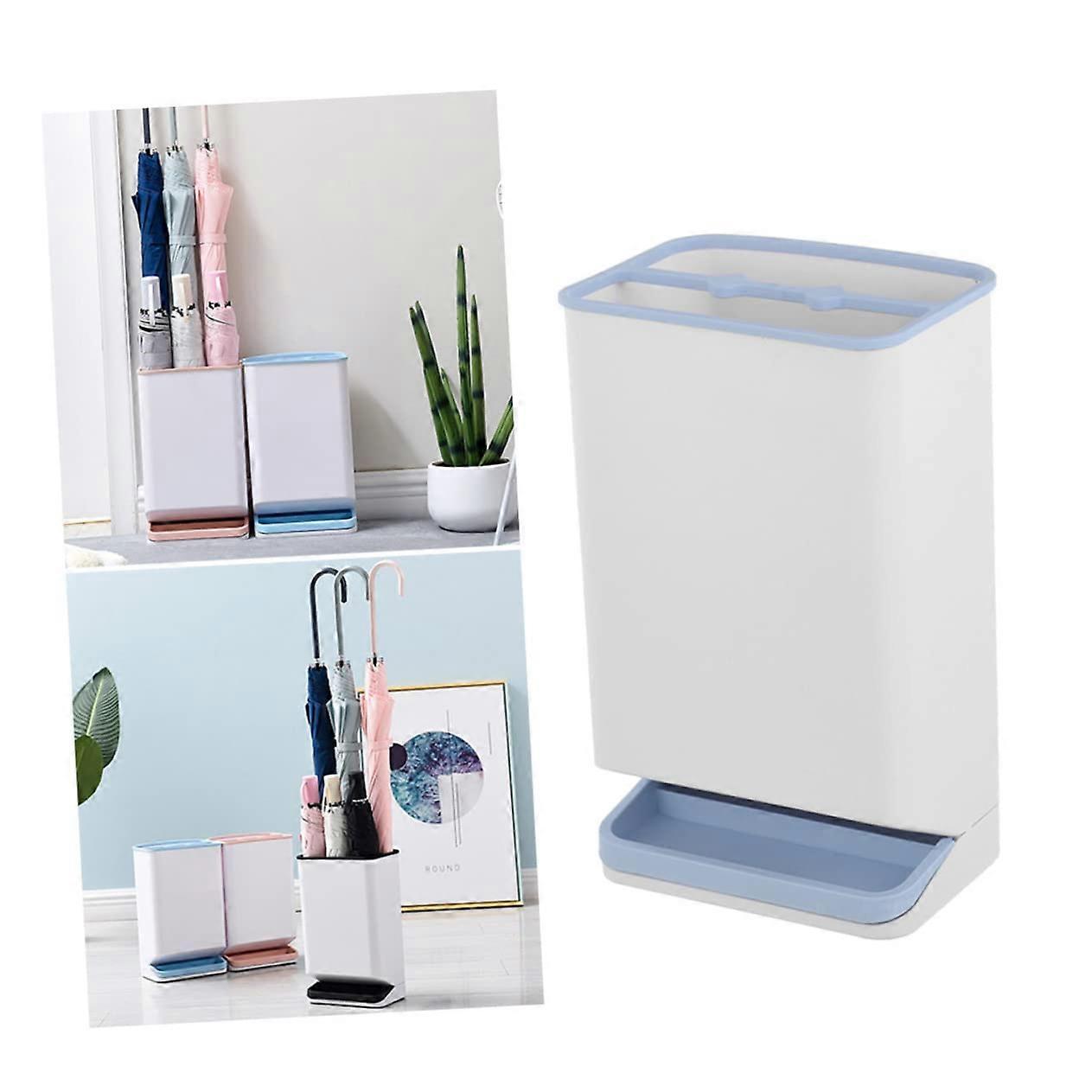 Umbrella Stand with Leakproof Base and 6 Slots for Long and Folding Umbrellas Indoor Outdoor Nordic Blue