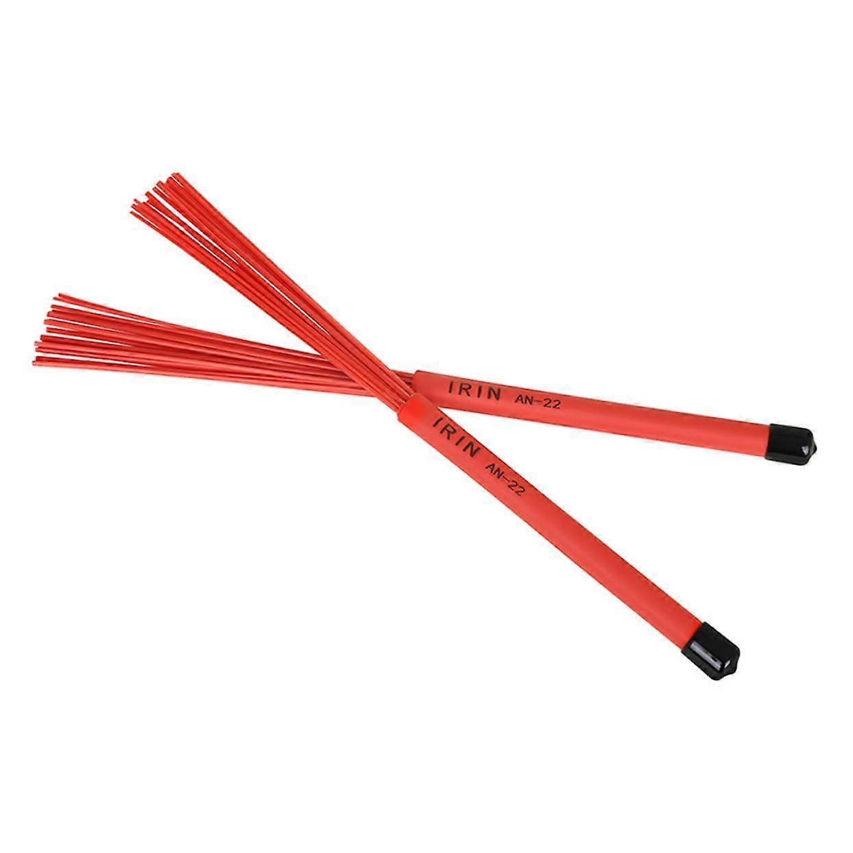 Retractable Wire Drum Brushes Set of 2 with NonSlip Handles for Jazz and Cajon Drumming